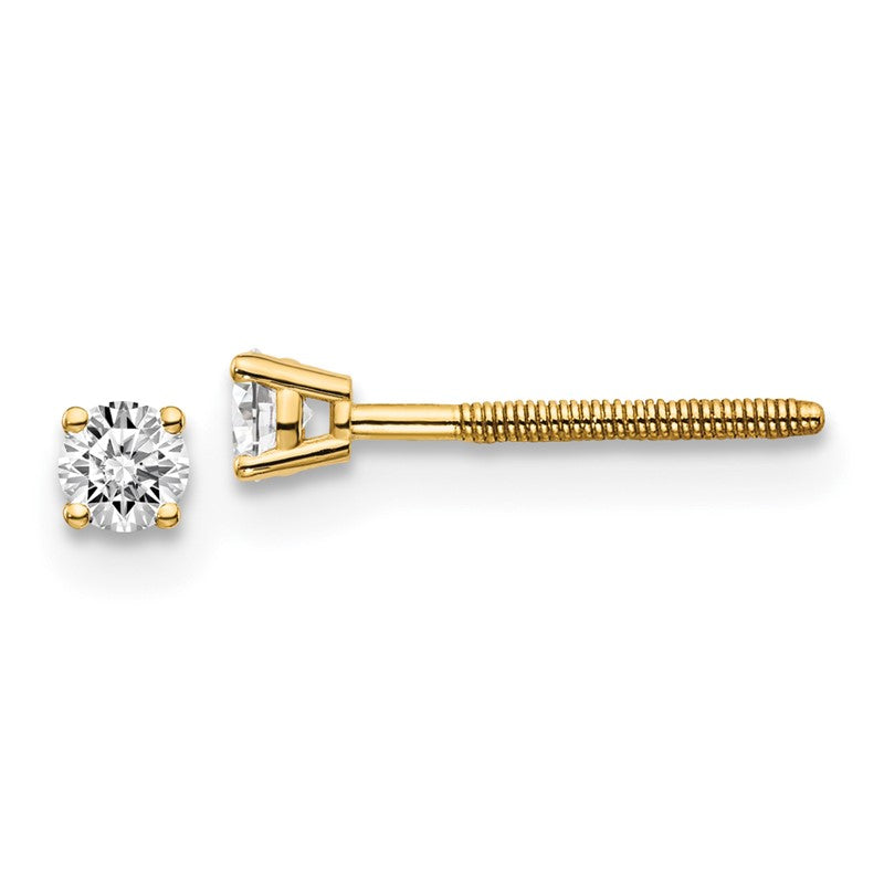 14ky .10ct. VS2/SI1 G-I Diamond Stud Thread on/off Post Earrings ST4