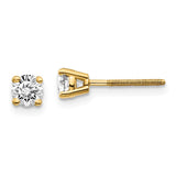 14ky .10ct. VS2/SI1 G-I Diamond Stud Thread on/off Post Earrings ST4