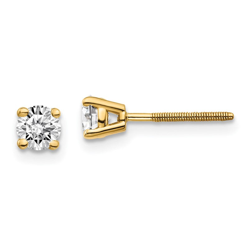 14ky .10ct. VS2/SI1 G-I Diamond Stud Thread on/off Post Earrings ST4