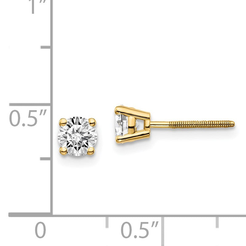 14ky .10ct. VS2/SI1 G-I Diamond Stud Thread on/off Post Earrings ST4