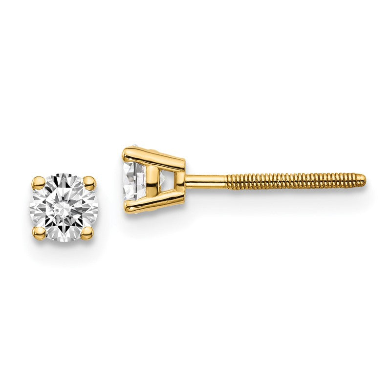 14ky .10ct. VS2/SI1 G-I Diamond Stud Thread on/off Post Earrings ST4