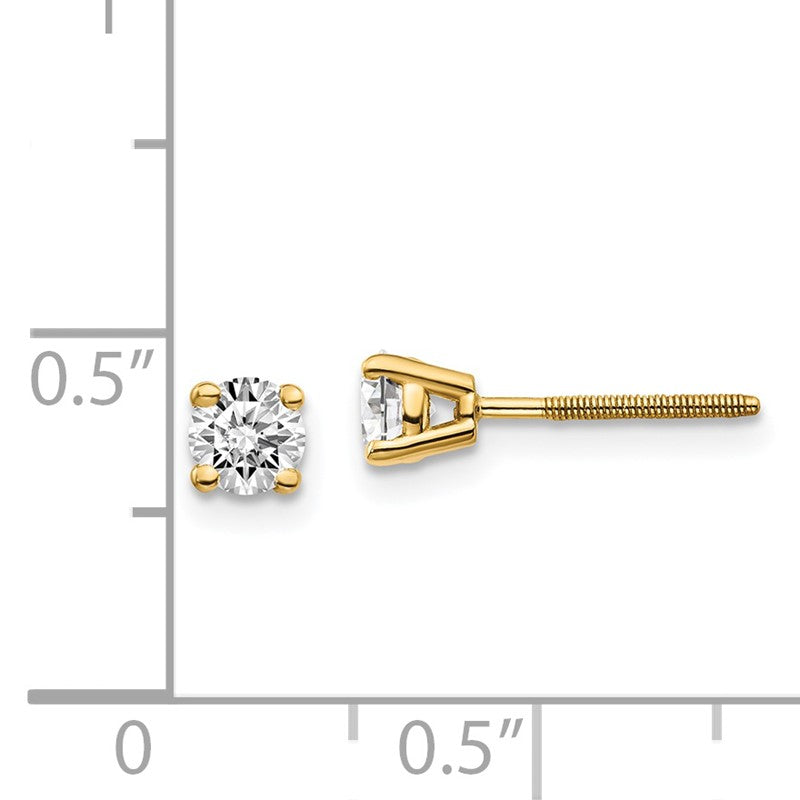 14ky .10ct. VS2/SI1 G-I Diamond Stud Thread on/off Post Earrings ST4