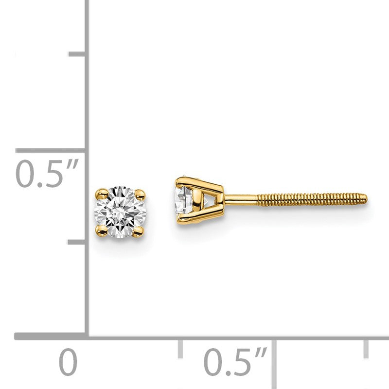 14ky .10ct. VS2/SI1 G-I Diamond Stud Thread on/off Post Earrings ST4