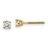14ky .10ct. VS2/SI1 G-I Diamond Stud Thread on/off Post Earrings ST4