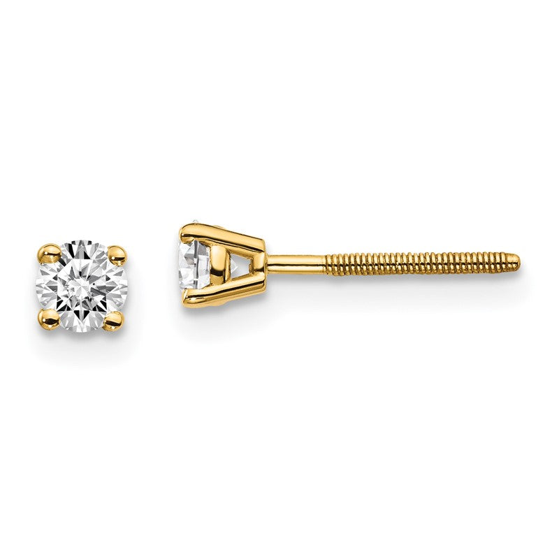 14ky .10ct. VS2/SI1 G-I Diamond Stud Thread on/off Post Earrings ST4