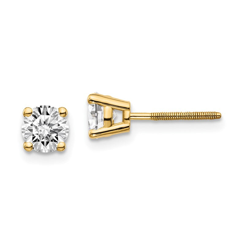 14ky .10ct. VS2/SI1 G-I Diamond Stud Thread on/off Post Earrings ST4