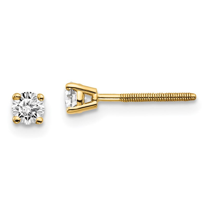 14ky .10ct. VS2/SI1 G-I Diamond Stud Thread on/off Post Earrings ST4