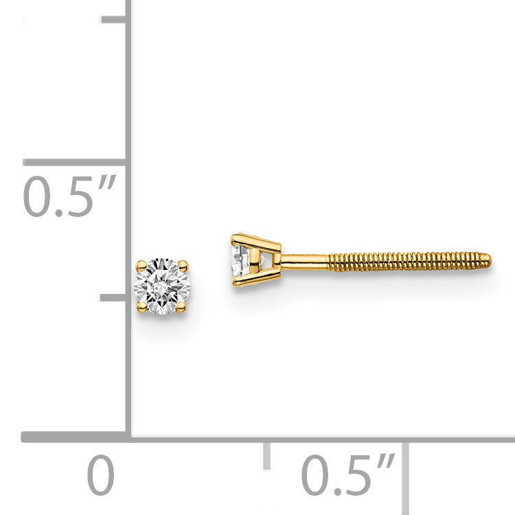 14ky .10ct. VS2/SI1 G-I Diamond Stud Thread on/off Post Earrings ST4