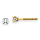 14ky .10ct. VS2/SI1 G-I Diamond Stud Thread on/off Post Earrings ST4