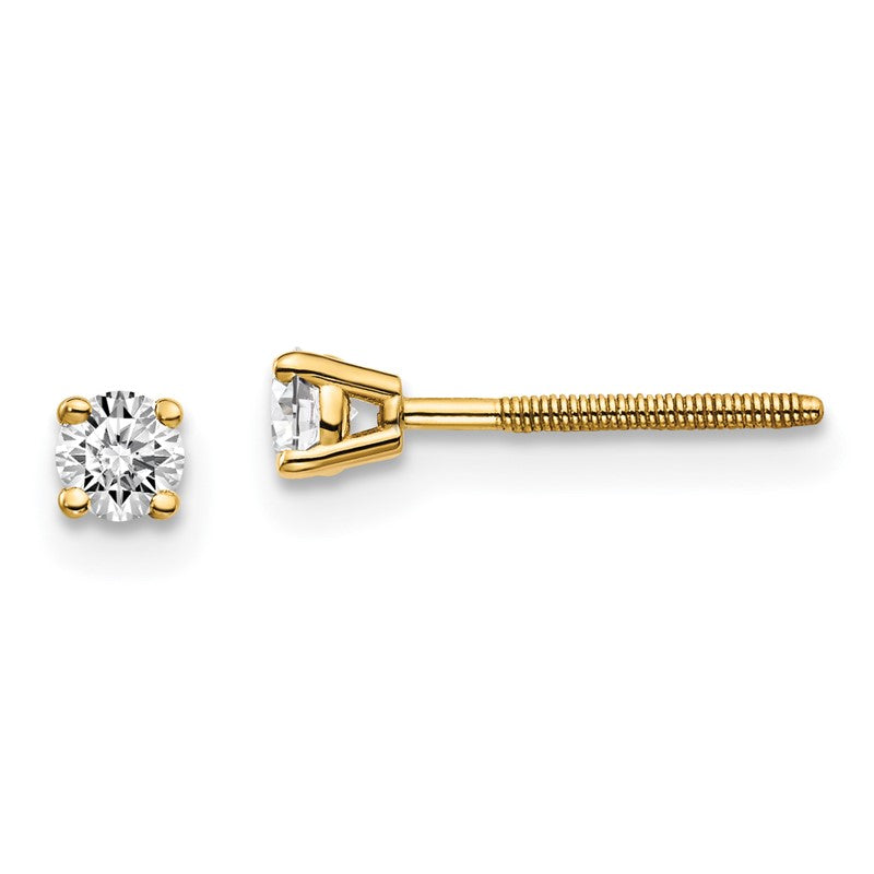 14ky .10ct. VS2/SI1 G-I Diamond Stud Thread on/off Post Earrings ST4