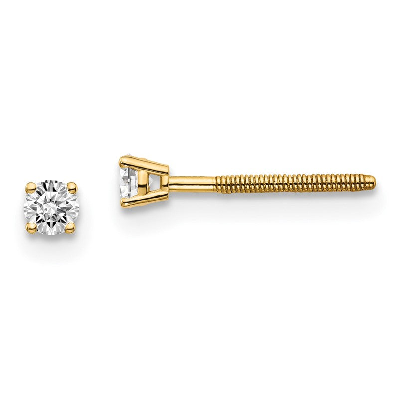 14ky .10ct. VS2/SI1 G-I Diamond Stud Thread on/off Post Earrings ST4