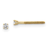 14ky .10ct. VS2/SI1 G-I Diamond Stud Thread on/off Post Earrings ST4