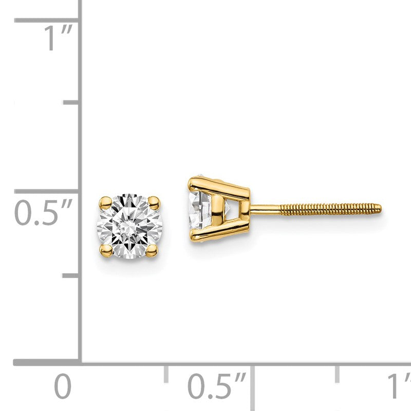 14ky .10ct. VS2/SI1 G-I Diamond Stud Thread on/off Post Earrings ST4