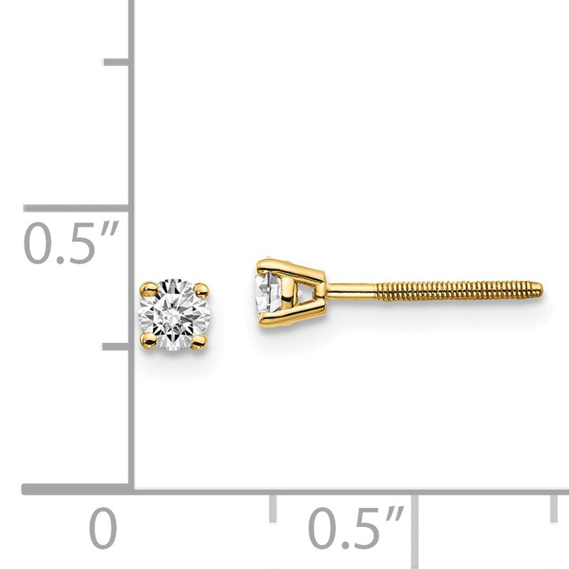 14ky .10ct. VS2/SI1 G-I Diamond Stud Thread on/off Post Earrings ST4