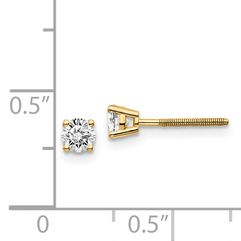 14ky .10ct. VS2/SI1 G-I Diamond Stud Thread on/off Post Earrings ST4