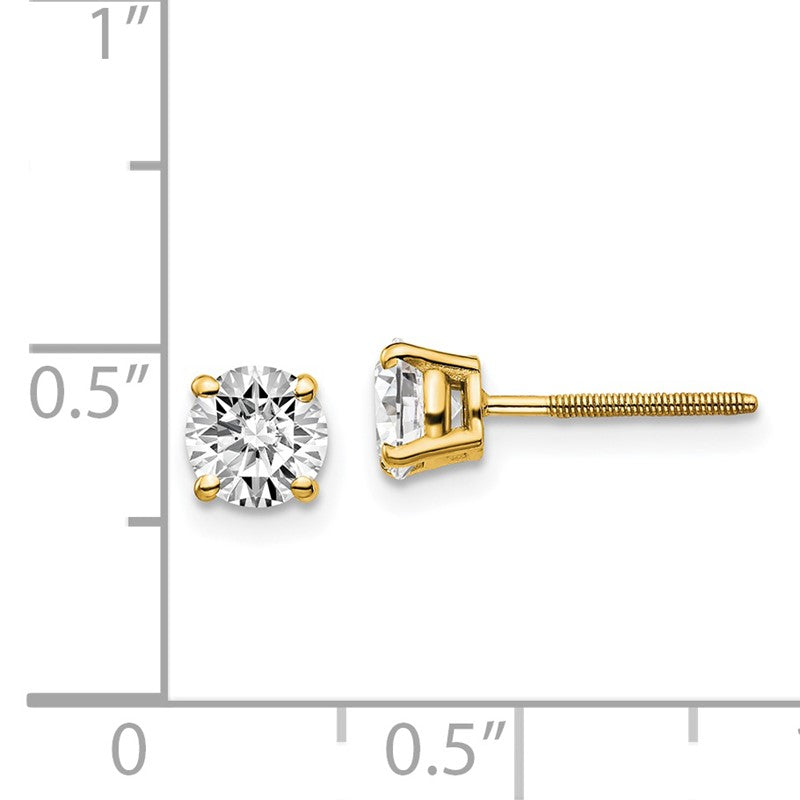 14ky .10ct. VS2/SI1 G-I Diamond Stud Thread on/off Post Earrings ST4