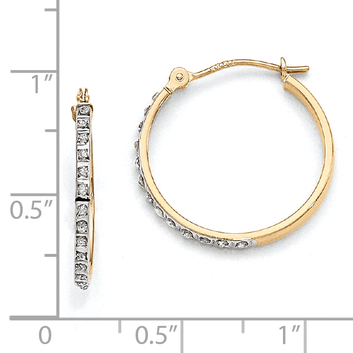 14k Diamond Fascination Diamond Dust/Accent 2x20mm Round Hoop Earrings DF242