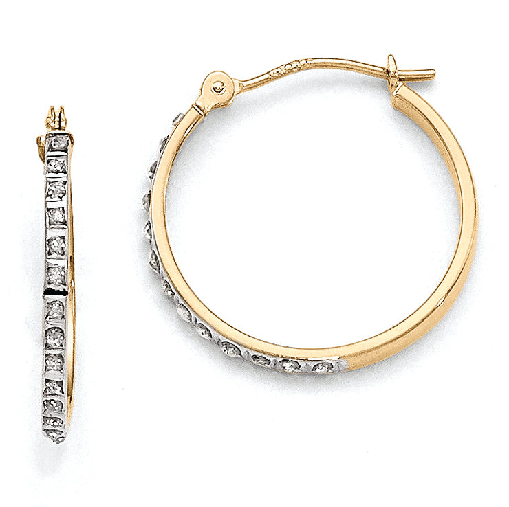 14k Diamond Fascination Diamond Dust/Accent 2x20mm Round Hoop Earrings DF242