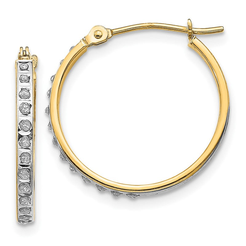 14k Diamond Fascination Diamond Dust/Accent 2x20mm Round Hoop Earrings DF242
