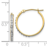 14k Diamond Fascination Diamond Dust/Accent 2x20mm Round Hoop Earrings DF242