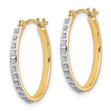 14k Diamond Fascination Diamond Dust/Accent 2x20mm Round Hoop Earrings DF242