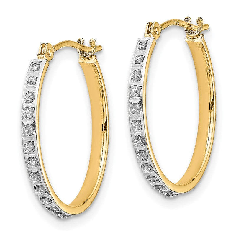 14k Diamond Fascination Diamond Dust/Accent 2x20mm Round Hoop Earrings DF242