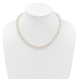 14k 7-8mm White Rice Freshwater Cultured Pearl 18 inch Necklace XF525