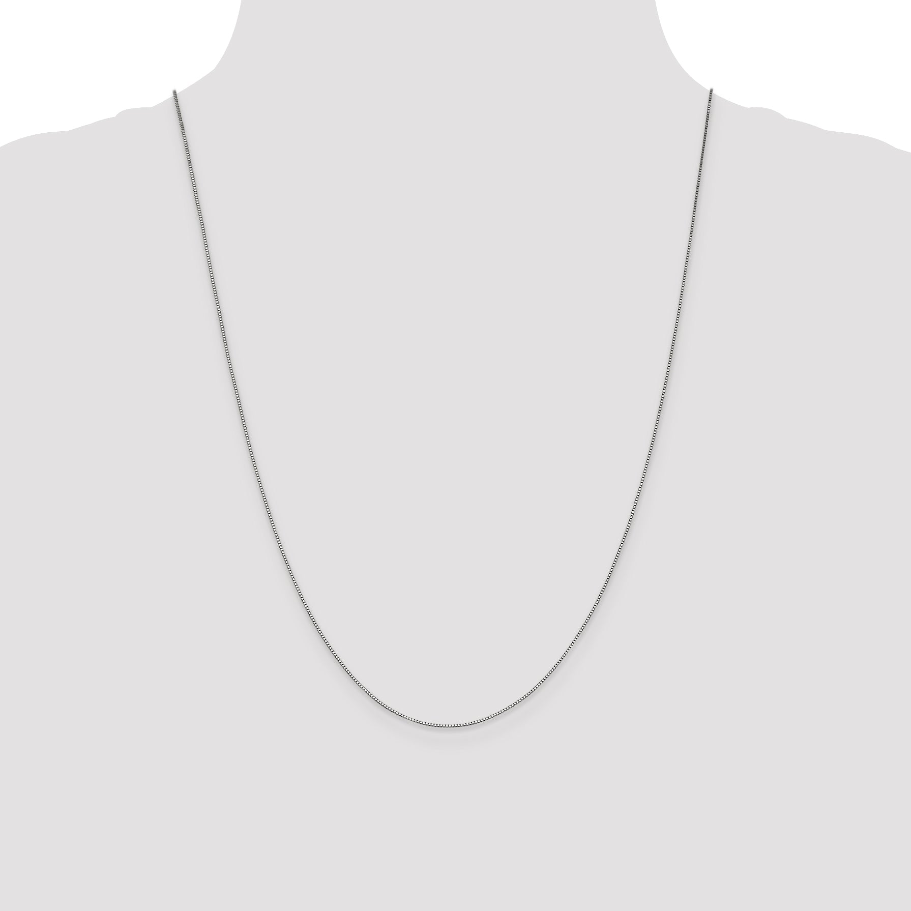 14K White Gold 14 inch .7mm Box with Lobster Clasp Chain WLB050L