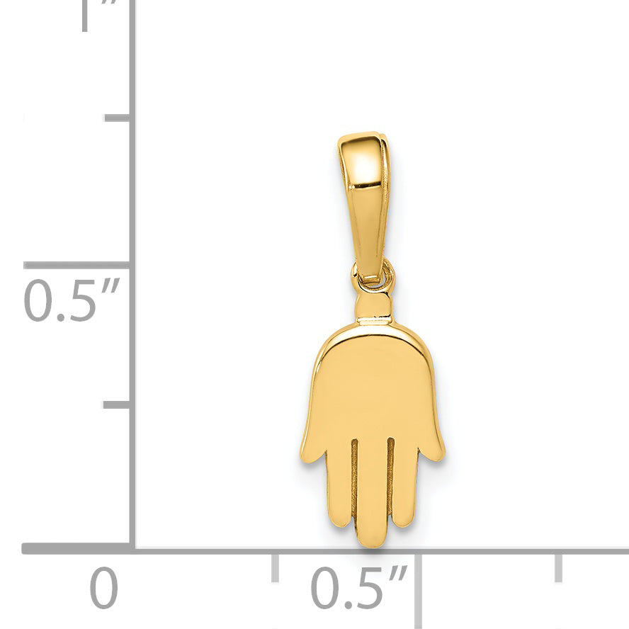 14K Small Solid Hamsa Pendant C4468