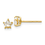 14k Madi K CZ 4mm Star Childrens Post Earrings GK597