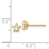 14k Madi K CZ 4mm Star Childrens Post Earrings GK597