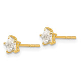 14k Madi K CZ 4mm Star Childrens Post Earrings GK597