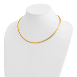 14k Polished 4mm Lightweight 16 inch Domed Omega Necklace ODL4