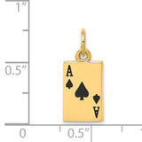 14k Enameled Ace of Spades Card Charm K1874