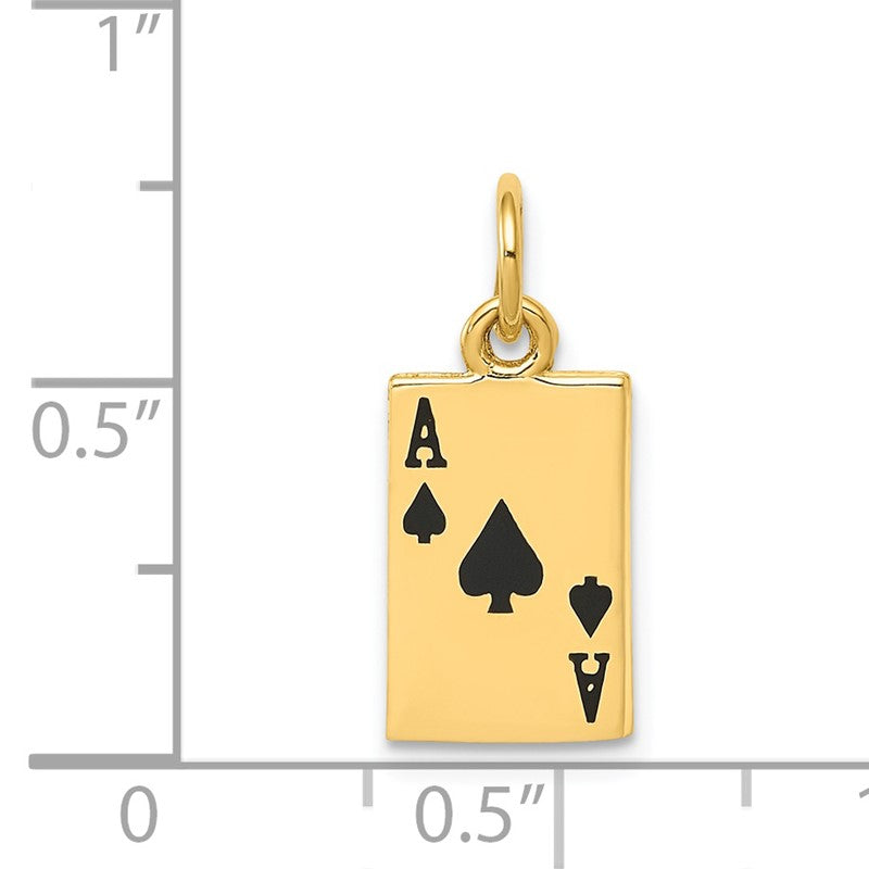 14k Enameled Ace of Spades Card Charm K1874