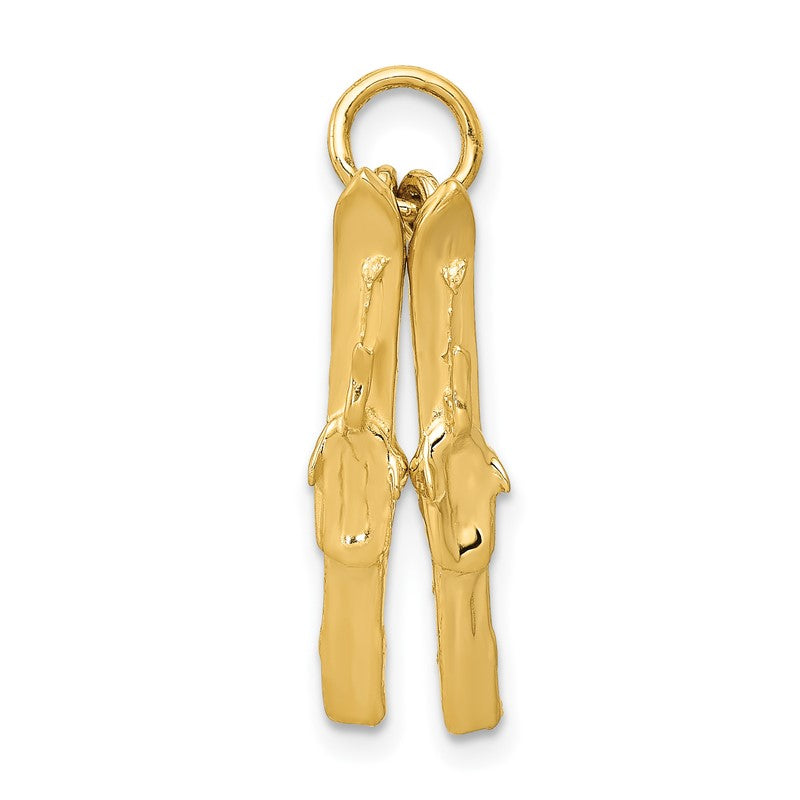 14K 3-D Pair Of Skis Charm A1224