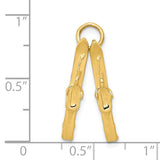 14K 3-D Pair Of Skis Charm A1224