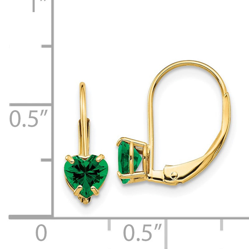 14k 5mm Heart Mount St. Helens Leverback Earrings XLB120MS