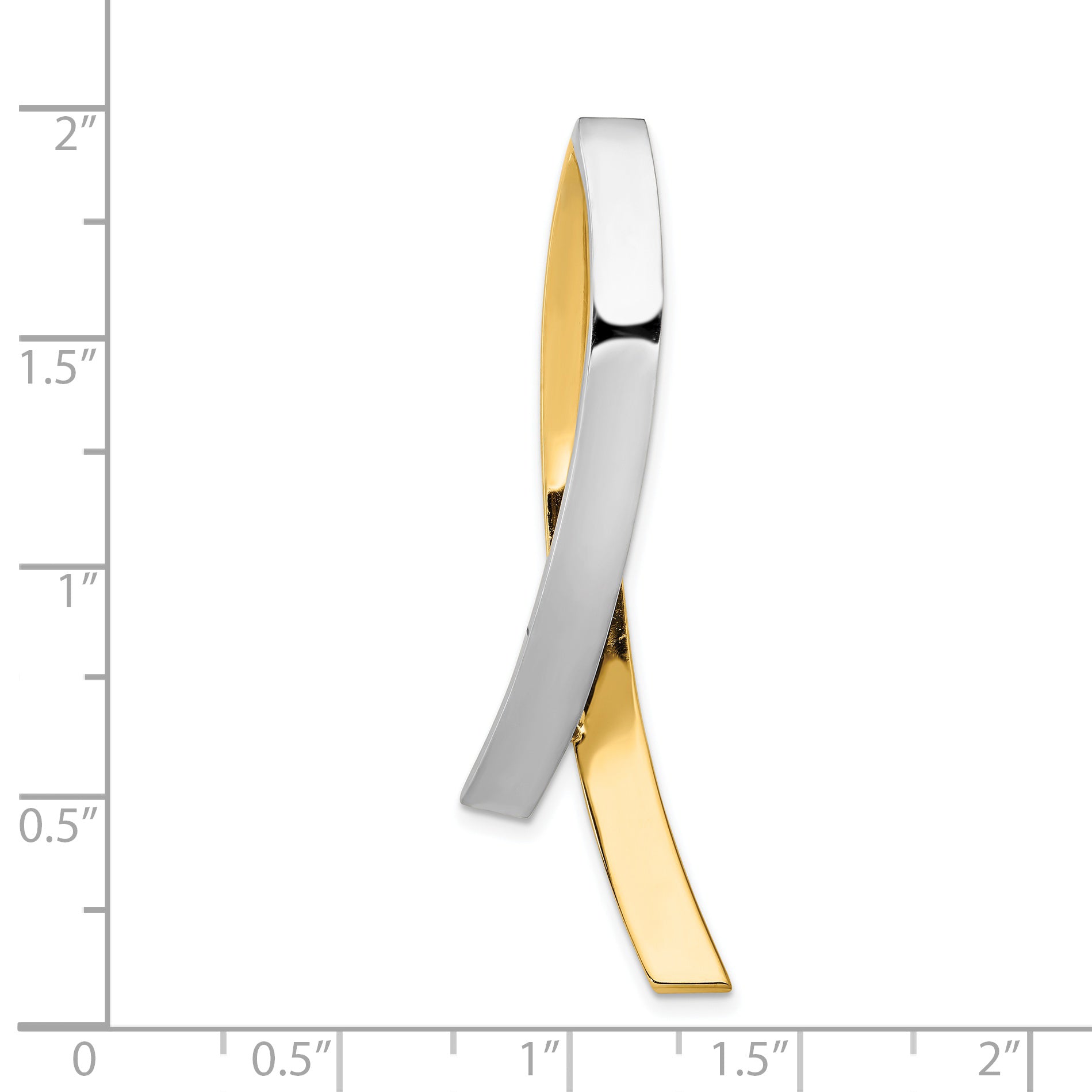 14k Two-Tone Slide Fits up to 10mm Regular/Fancy/Reversible Omega SL535