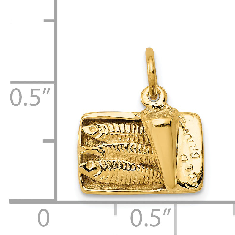 14K 3-D Sardine Can Charm A0290