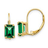 14k 7x5mm Emerald-cut Mount St. Helens Leverback Earrings XLB124MS