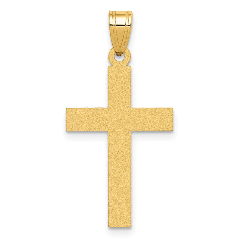 14k Sandblasted Cross Pendant XR101