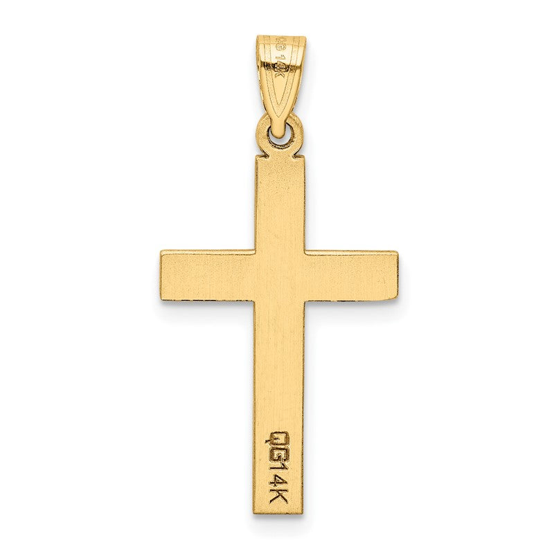 14k Sandblasted Cross Pendant XR101
