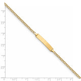14k Polished Semi-Solid Chain/Solid Plate Cuban Link 20x4.5mm Plate 5.5 inch Baby/Child ID Bracelet DCID132