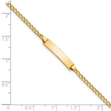 14k Polished Semi-Solid Chain/Solid Plate Cuban Link 20x4.5mm Plate 5.5 inch Baby/Child ID Bracelet DCID132