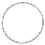 14k White Gold Polished Diamond-cut Tube 2.00mm Slip-on Round Bangle Bracelet DB485