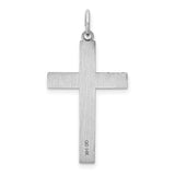 14K White Gold Laser Designed Cross Pendant XR946