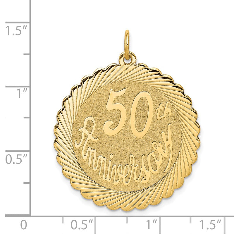 14K 50th ANNIVERSARY 29mm Engravable Disc Charm XAC584
