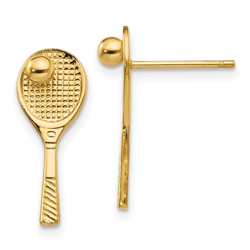 14k Tennis Racquet with Ball Post Earrings TC615