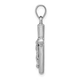 14K White Gold Crucifix Reversible to Cross Pendant D3258